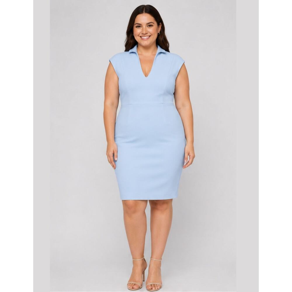 RENT THE RUNWAY- Black Halo Jackie O Sheath Dress Light Blue Size 12